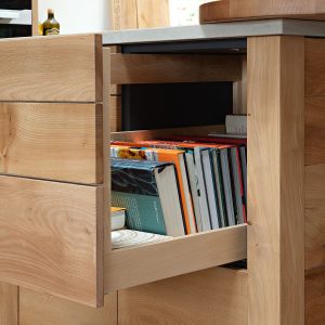 Pull out Island drawer in bespoke wooden kitchen by HOUT