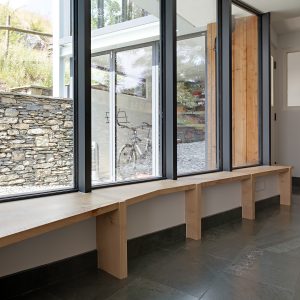 Bespoke window seating in locally sourced Sycamore designed and made by HOUT